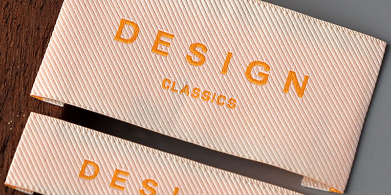 Custom high-density woven clothing label design