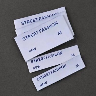 Custom high-density woven clothing label design