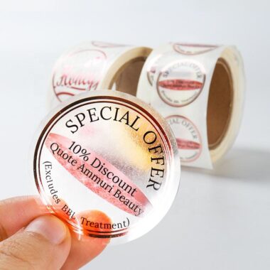 Custom waterproof sticker roll with durable adhesive