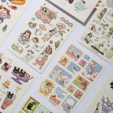 Custom waterproof sticker sheet with printed design
