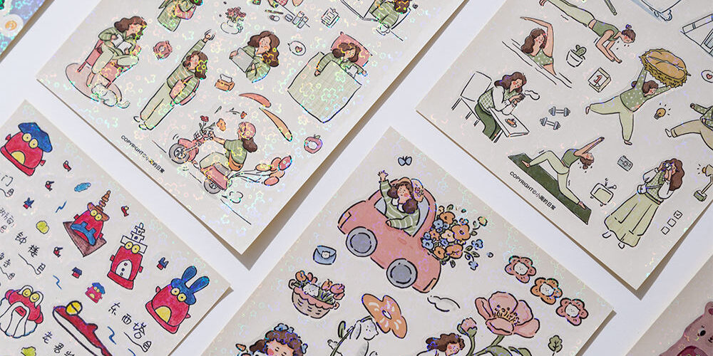 Custom waterproof sticker sheet with printed design