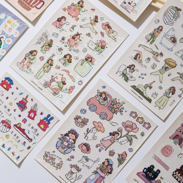 Custom waterproof sticker sheet with printed design