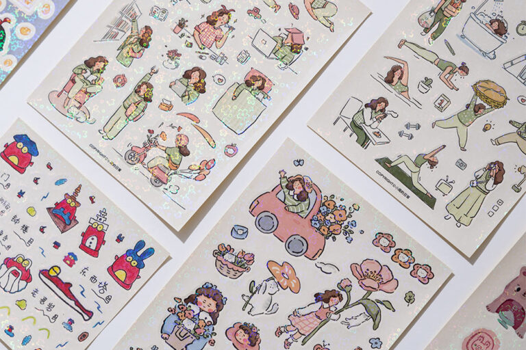 Custom waterproof sticker sheet with printed design