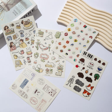 Custom waterproof sticker sheet with printed design