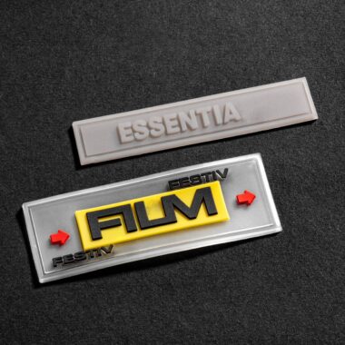 Bulk custom 3D PVC clothing label with embossed logo