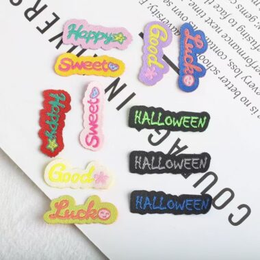 Alphabet decorative clothing label for garments and accessories