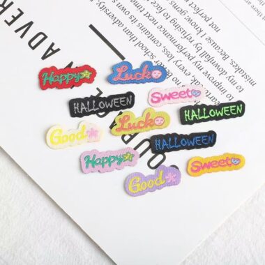 Alphabet decorative clothing label for garments and accessories