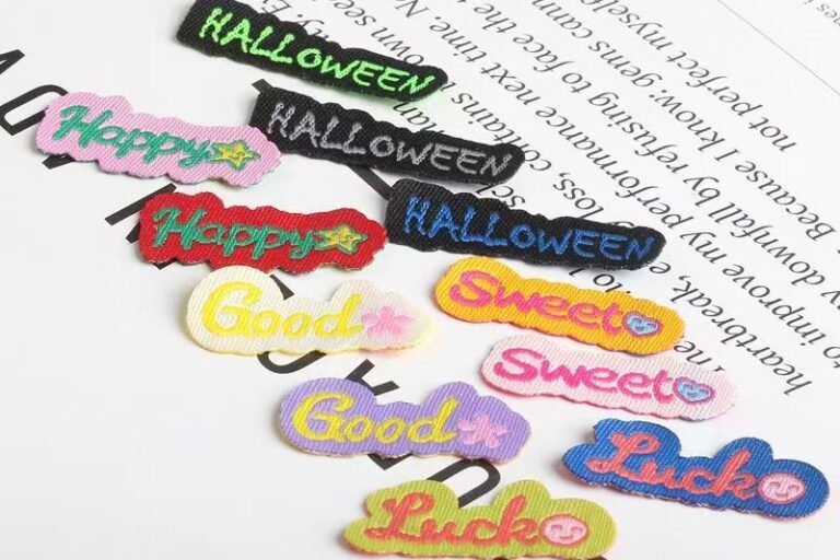 Alphabet decorative clothing label for garments and accessories