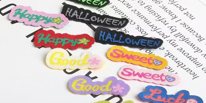 Alphabet decorative clothing label for garments and accessories