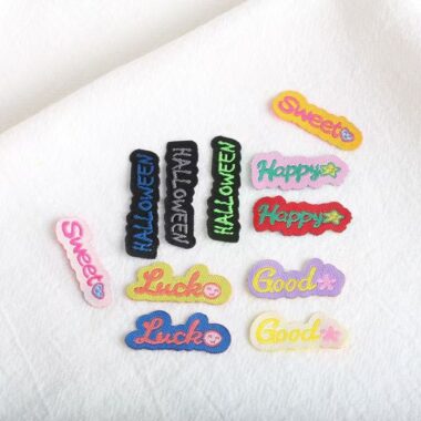 Alphabet decorative clothing label for garments and accessories