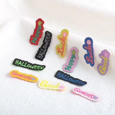 Alphabet decorative clothing label for garments and accessories