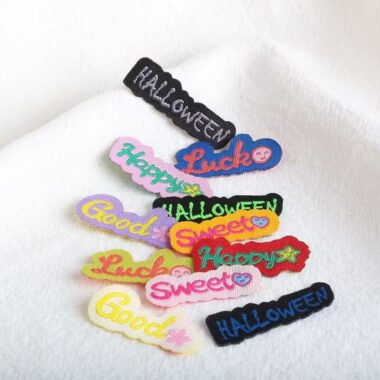 Alphabet decorative clothing label for garments and accessories