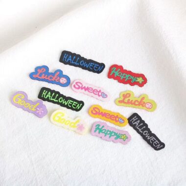 Alphabet decorative clothing label for garments and accessories