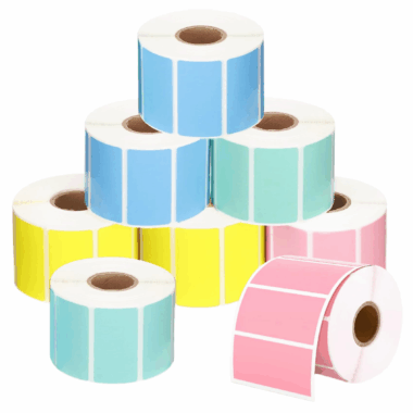 Blank colored thermal self-adhesive label for packaging and logistics