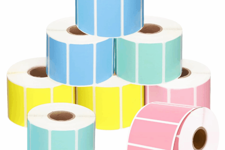 Blank colored thermal self-adhesive label for packaging and logistics