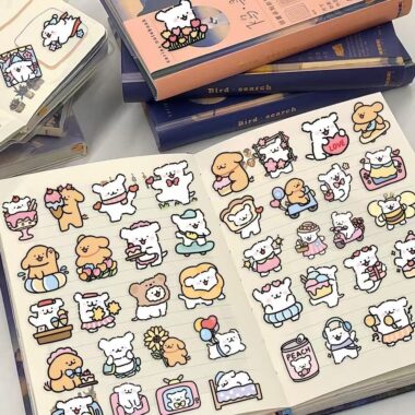 Cute waterproof dog sticker sheet for phone and tablet decoration