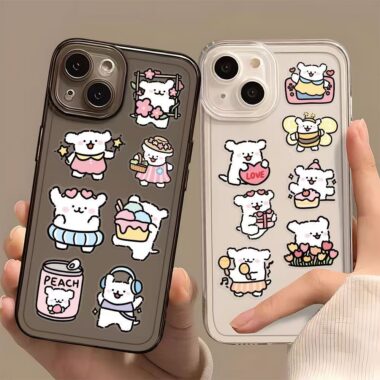 Cute waterproof dog sticker sheet for phone and tablet decoration