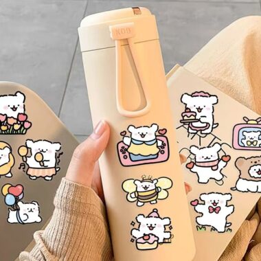 Cute waterproof dog sticker sheet for phone and tablet decoration