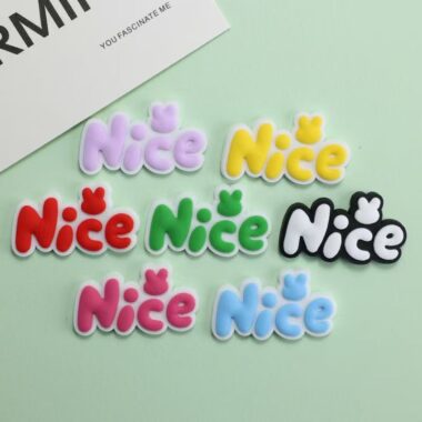 Colorful alphabet PVC decorative label for clothing and packaging
