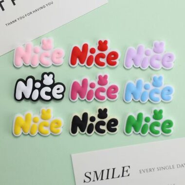 Colorful alphabet PVC decorative label for clothing and packaging