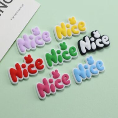 Colorful alphabet PVC decorative label for clothing and packaging