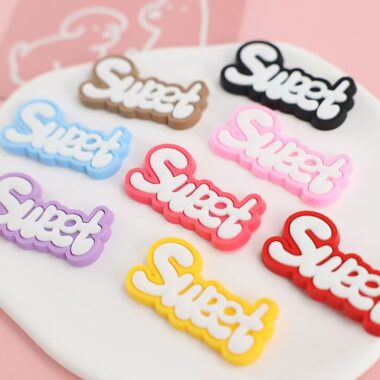 Colorful alphabet PVC decorative label for clothing and packaging