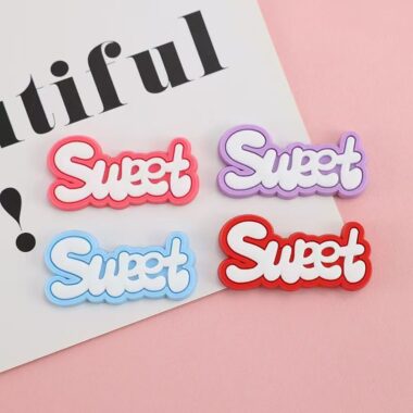 Colorful alphabet PVC decorative label for clothing and packaging