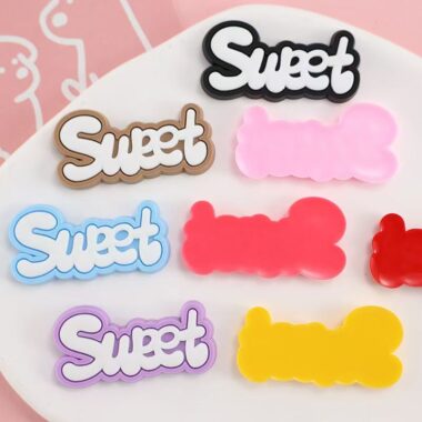 Colorful alphabet PVC decorative label for clothing and packaging