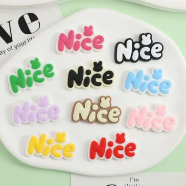 Colorful alphabet PVC decorative label for clothing and packaging