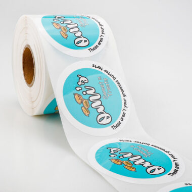 Durable custom waterproof round sticker roll for packaging