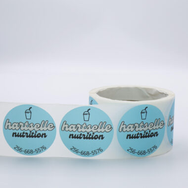 Durable custom waterproof round sticker roll for packaging