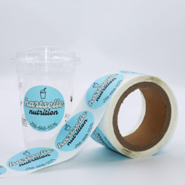 Durable custom waterproof round sticker roll for packaging