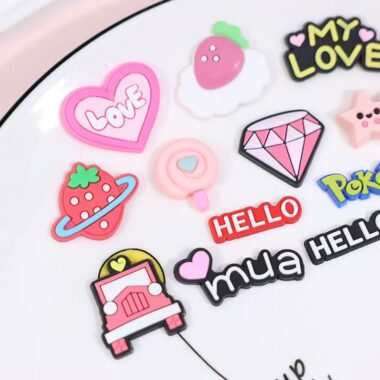 Cute cartoon alphabet decorative PVC label for apparel bags and crafts