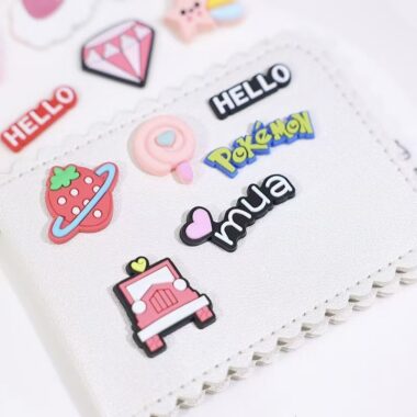 Cute cartoon alphabet decorative PVC label for apparel bags and crafts