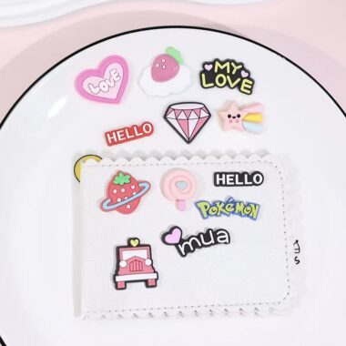 Cute cartoon alphabet decorative PVC label for apparel bags and crafts