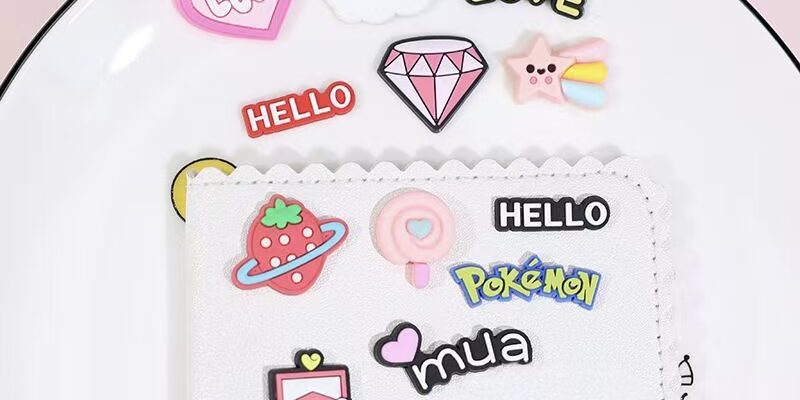 Cute cartoon alphabet decorative PVC label for apparel bags and crafts