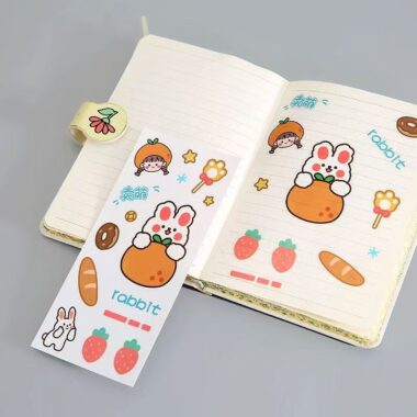 Waterproof cute cartoon sticker sheet for phones tablets stationery