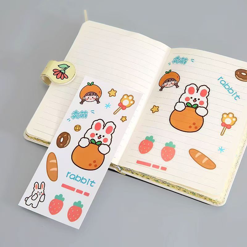 Waterproof cute cartoon sticker sheet for phones tablets stationery