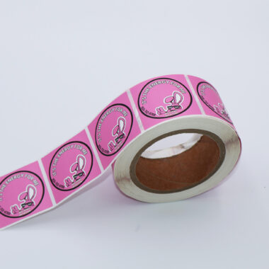 Durable waterproof adhesive sticker roll for packaging use