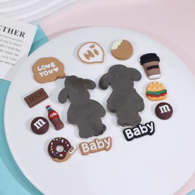 Brown backpack flying dog cartoon PVC label for apparel and accessories