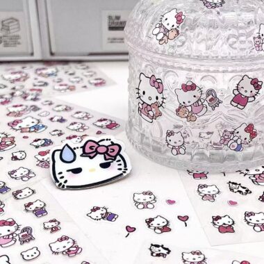 Waterproof HelloKitty cartoon sticker sheet for phone and tablet decoration