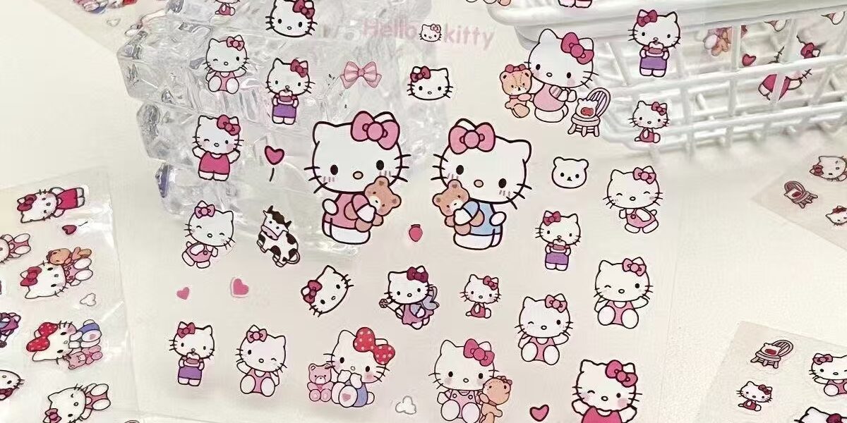 Waterproof HelloKitty cartoon sticker sheet for phone and tablet decoration