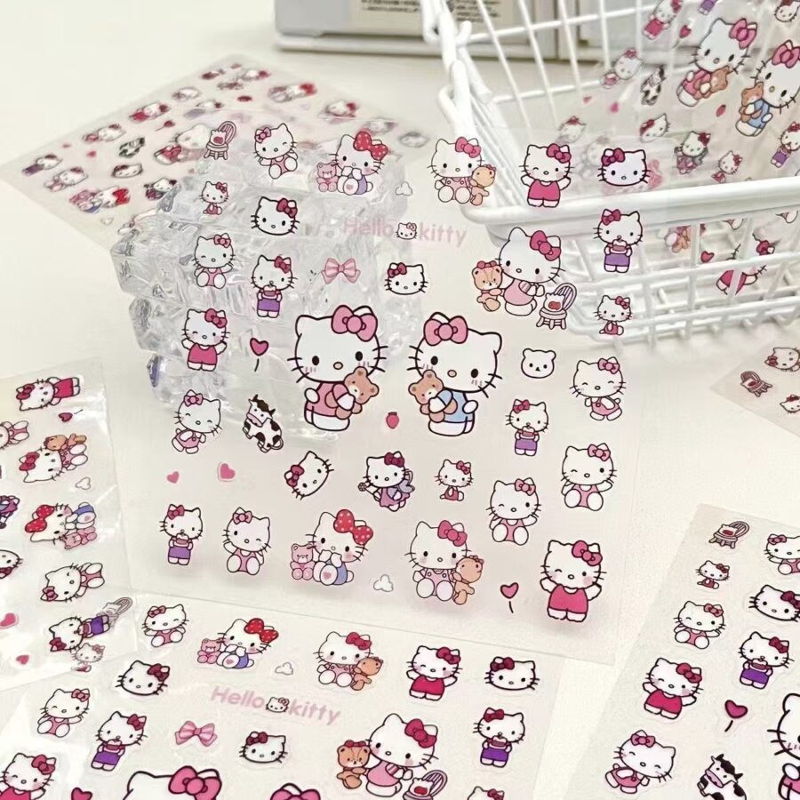 Waterproof HelloKitty cartoon sticker sheet for phone and tablet decoration