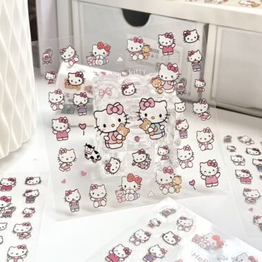 Waterproof HelloKitty cartoon sticker sheet for phone and tablet decoration
