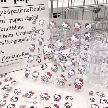 Waterproof HelloKitty cartoon sticker sheet for phone and tablet decoration