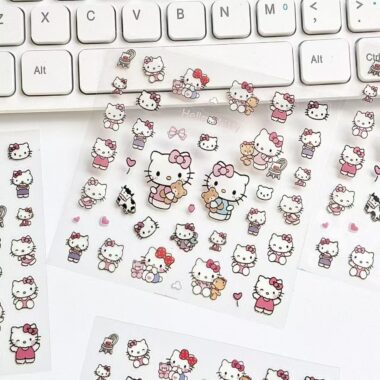 Waterproof HelloKitty cartoon sticker sheet for phone and tablet decoration