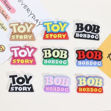 High-quality cartoon alphabet PVC decorative label for apparel and crafts