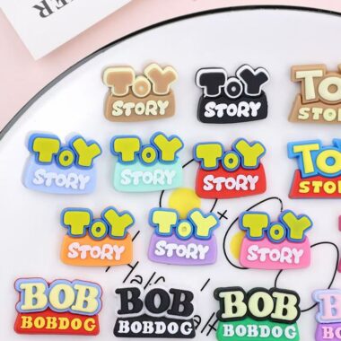 High-quality cartoon alphabet PVC decorative label for apparel and crafts