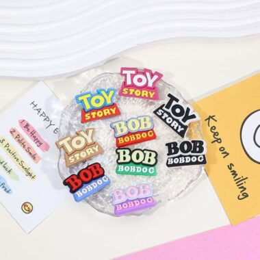 High-quality cartoon alphabet PVC decorative label for apparel and crafts