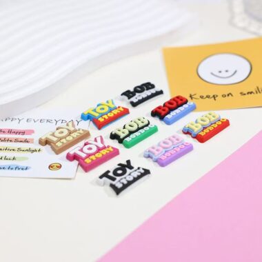 High-quality cartoon alphabet PVC decorative label for apparel and crafts